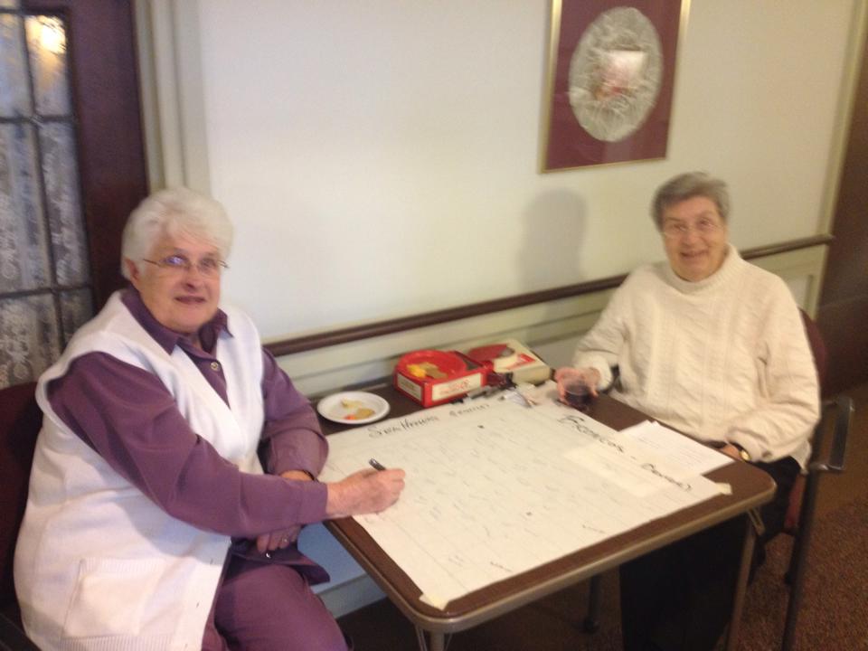 Sisters Joyce and Gabe at the IHM Motherhouse