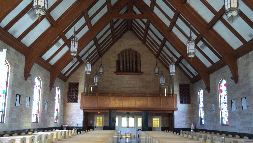 Touring the convent chapel.