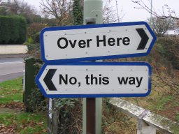 Over here no this way discern direction