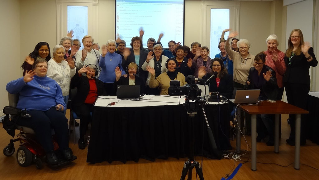 Waving goodbye to the awesome online audience!