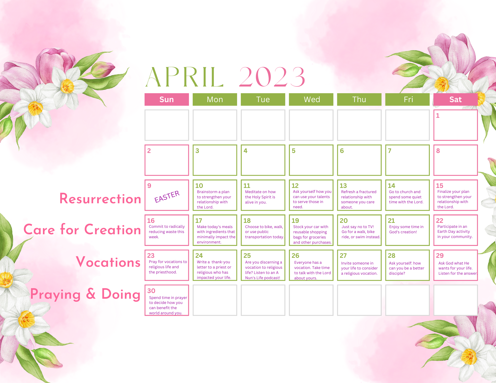 Easter calendar 1