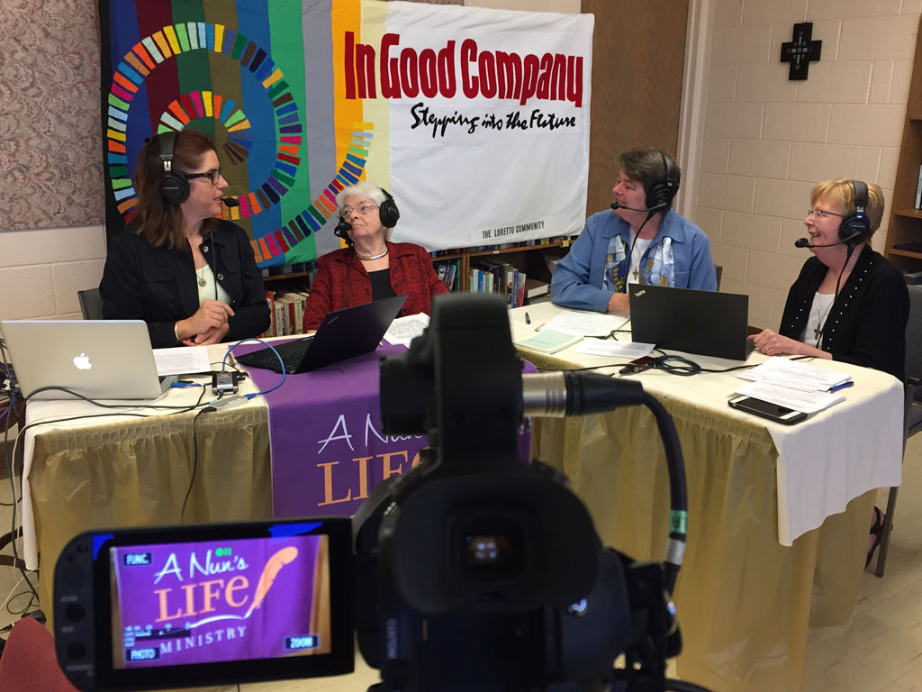 Behind the camera just before the podcast goes live.