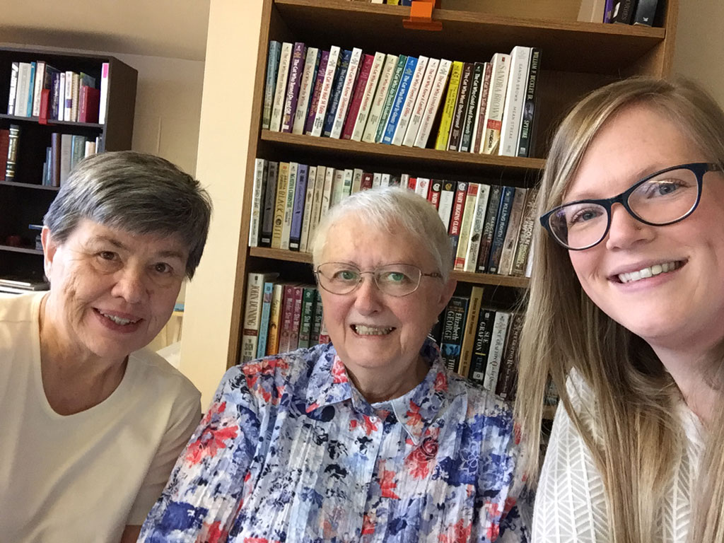 Sister Denise and Sister Maureen hanging out with Jane before the podcast.