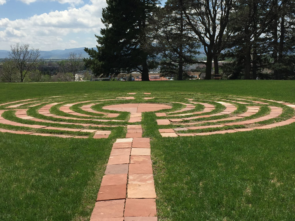 Mountains and a labyrinth. Enjoying God's good creation before the podcast!