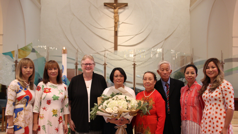 Sr Trish and her family at her vows ceremony