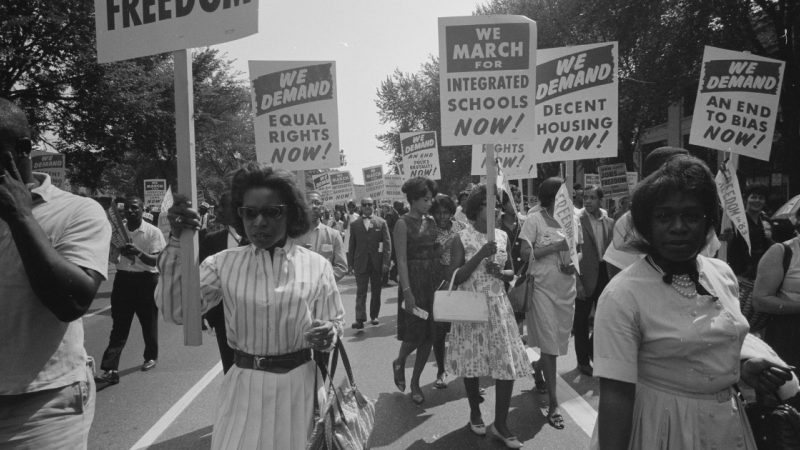 Civil rights march on Washington, D.C. by Warren K. Leffler, 1963, Year, Prints & Photographs Division, Library of Congress, LC-DIG-ppmsca-03128.